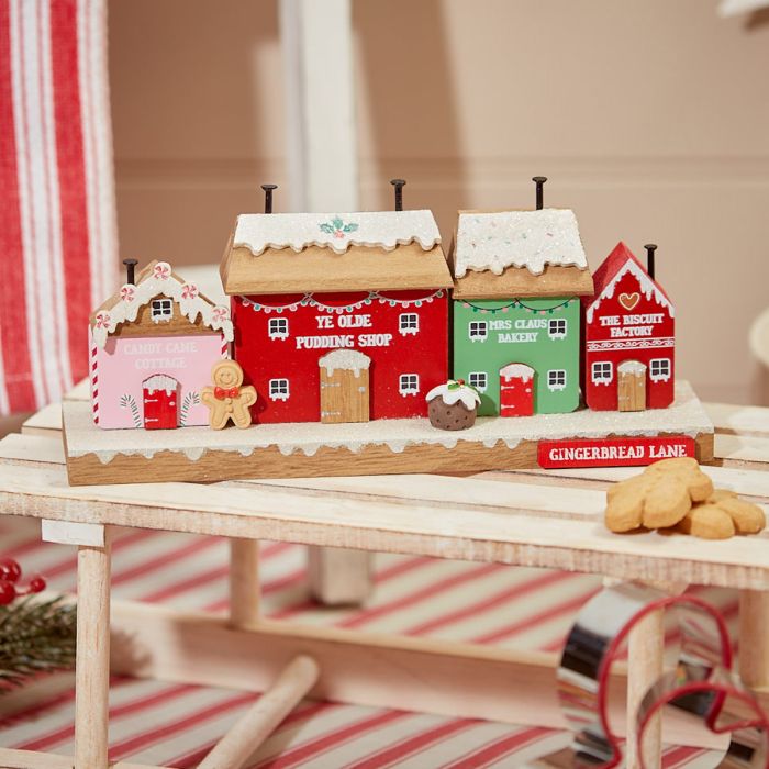 Gingerbread Lane Wooden Christmas Block