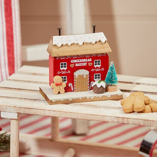 Gingerbread Bakery Wooden Christmas Block