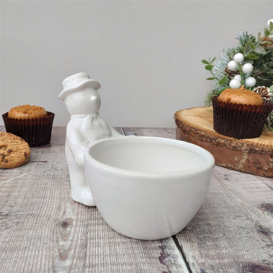 Single Ceramic Snack Bowl with Snowman