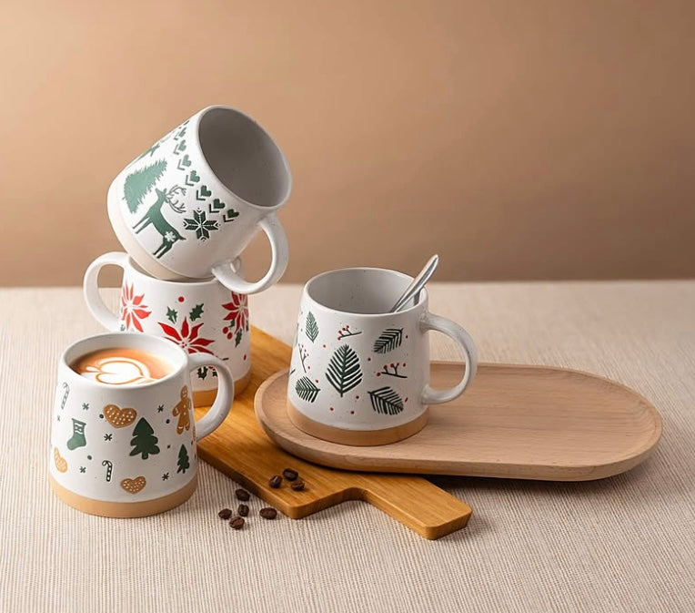 Christmas Tapered Stoneware Mug (4 styles)