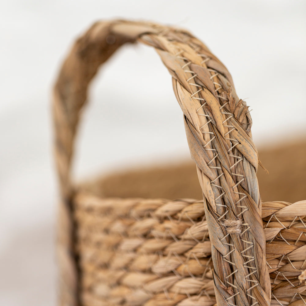 Oval Seagrass Basket with Handles Set of 3