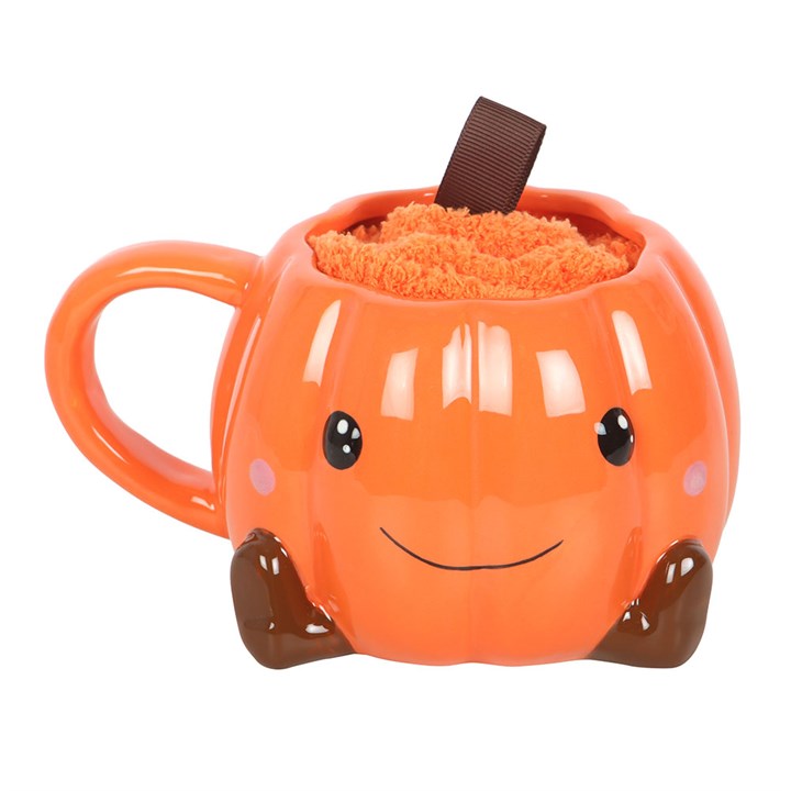 Smiling Pumpkin Mug & Socks Set