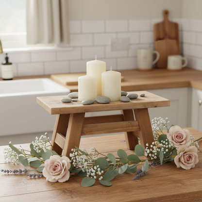 Recycled Wood Ornamental Styling Stool - 2 sizes