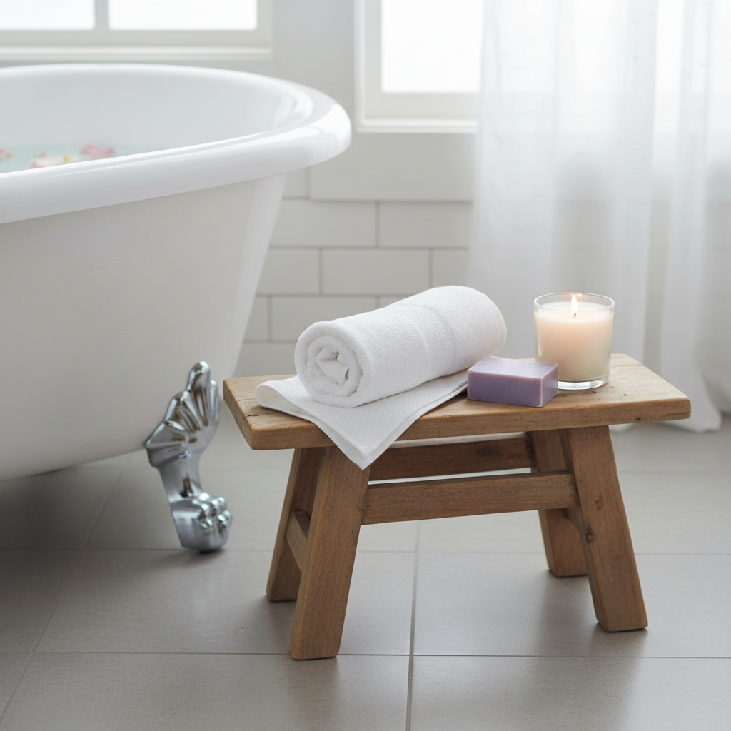 Recycled Wood Ornamental Styling Stool - 2 sizes