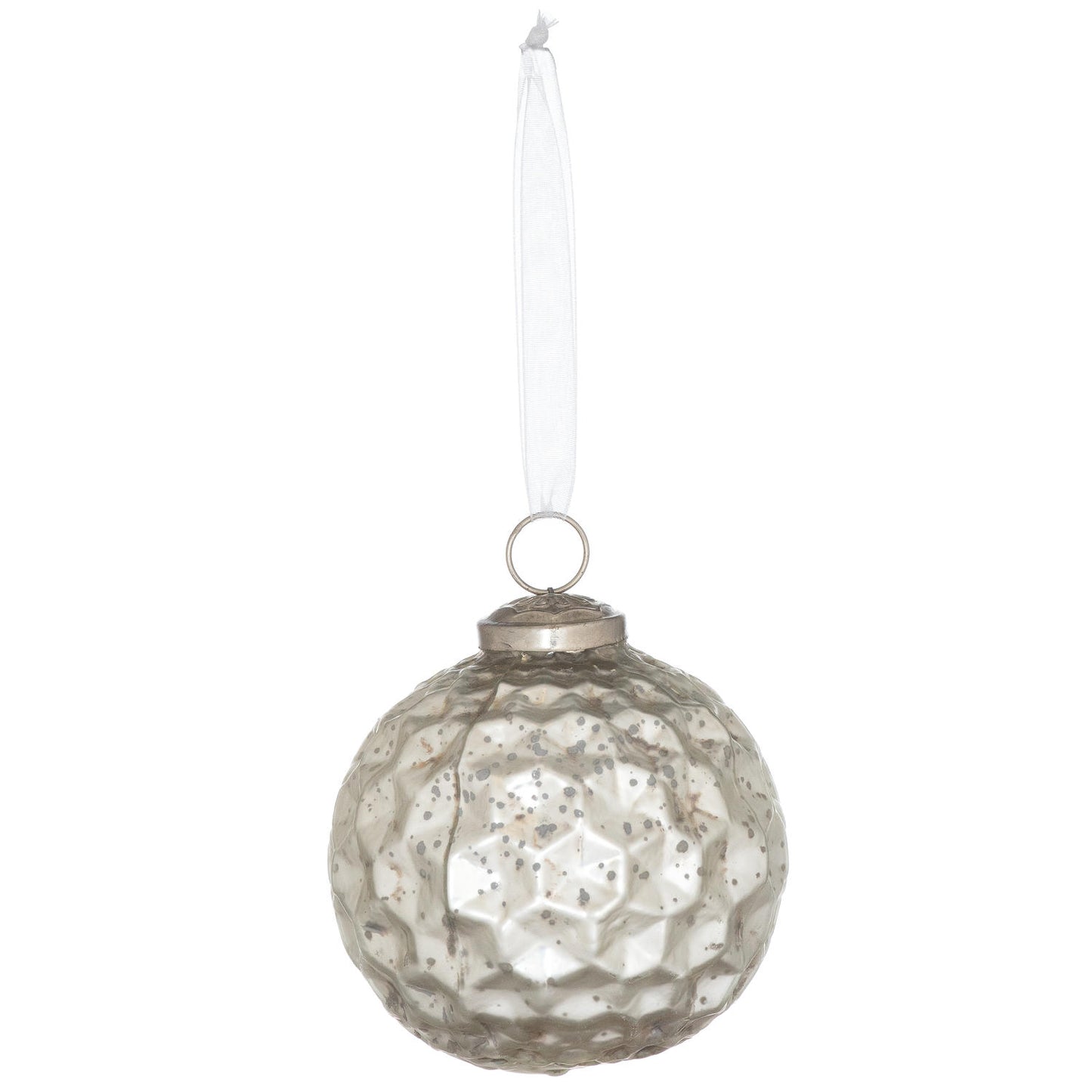 Set of Silver Acantho Hanging Baubles