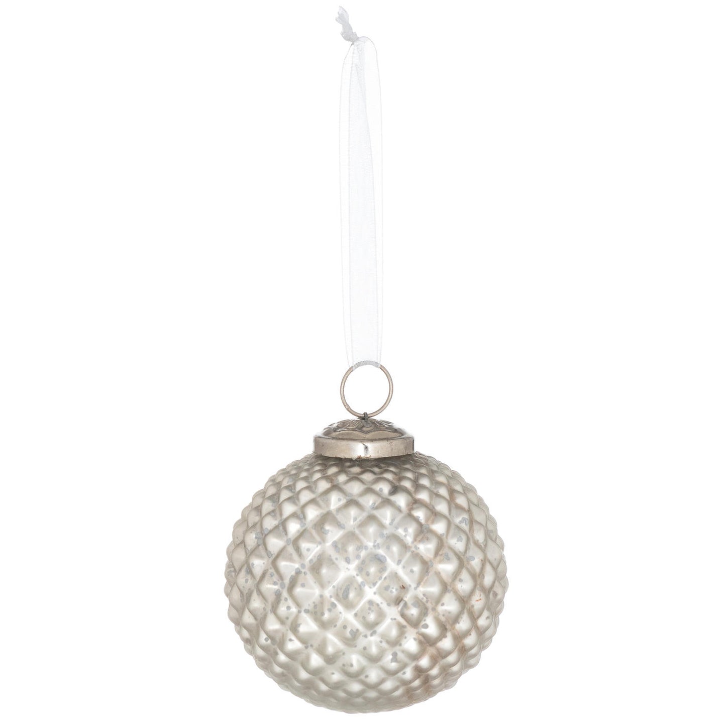 Set of Silver Honeycomb Hanging Baubles