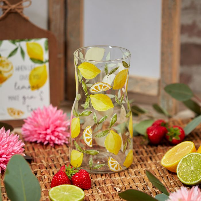 Summer Lemon Gin Glass & Carafe - set or singles