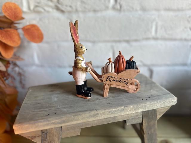 Halloween Rabbit With Wheelbarrow