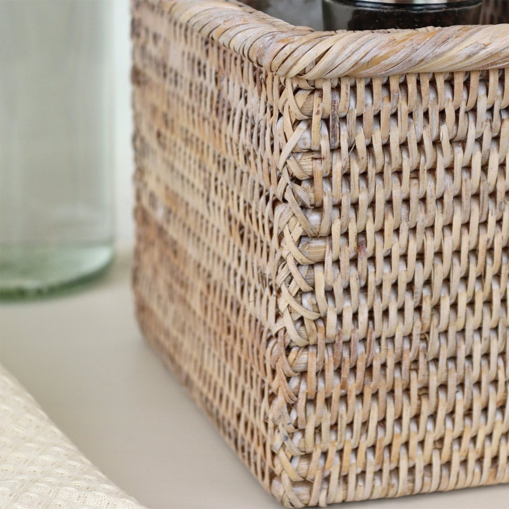 Rectangular Rattan Wicker Condiment Holder