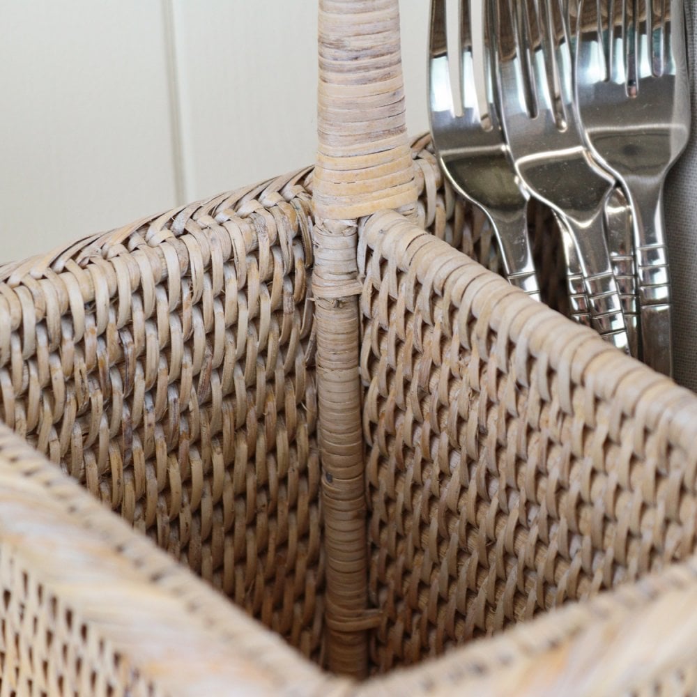 Rectangular Rattan Wicker Condiment Holder