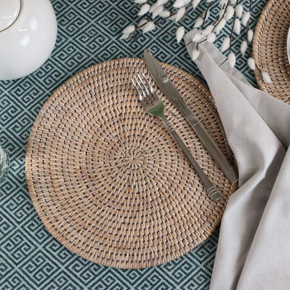 Set of 2 Round Rattan Placemats