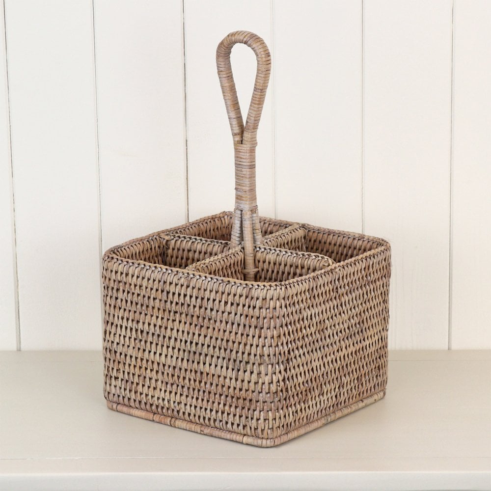 Square Rattan Wicker Condiment Holder