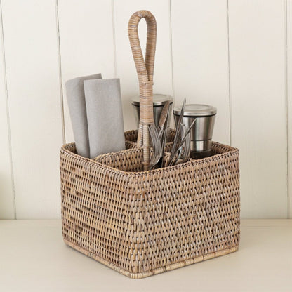 Square Rattan Wicker Condiment Holder