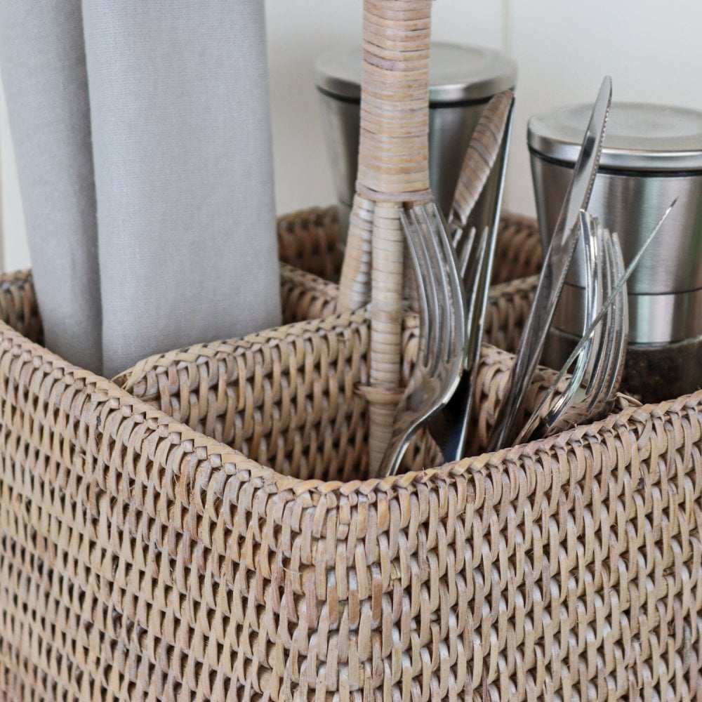 Square Rattan Wicker Condiment Holder