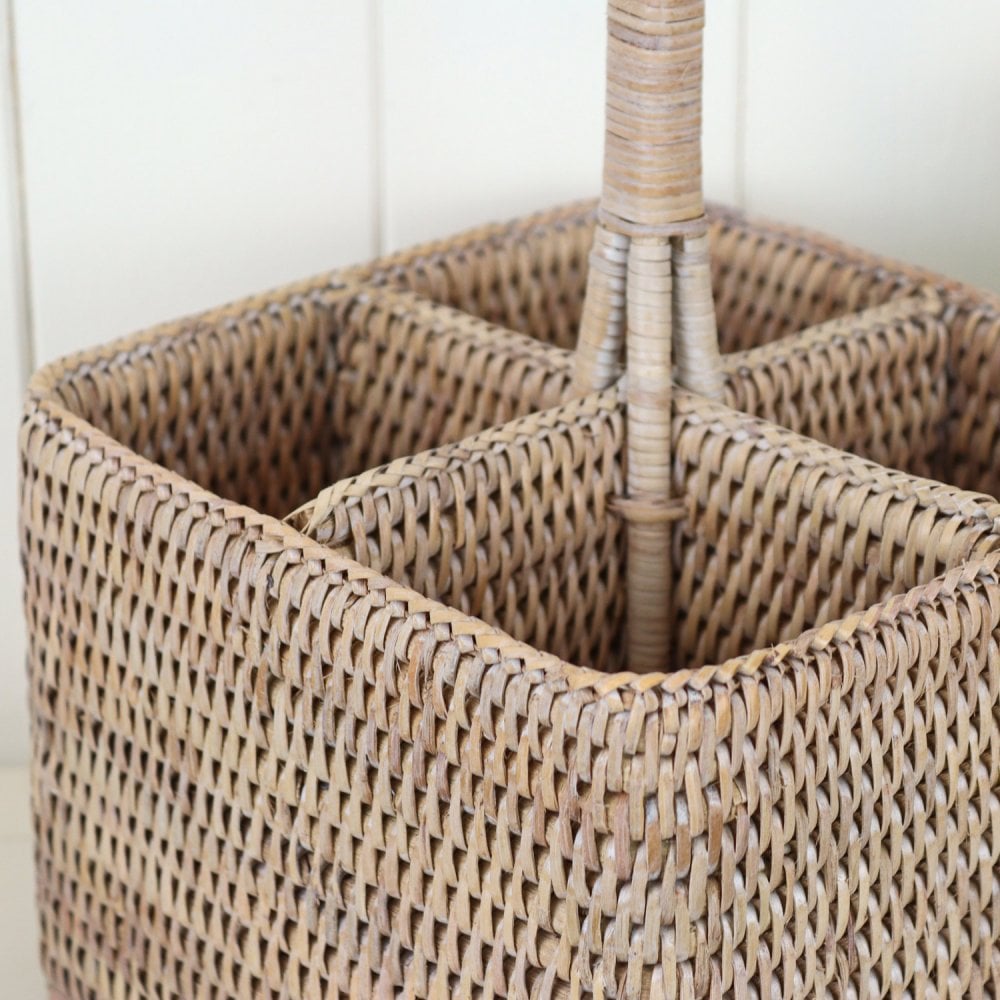 Square Rattan Wicker Condiment Holder