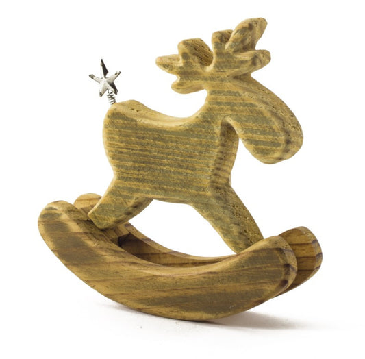 Wooden Rocking Moose With Star Tail