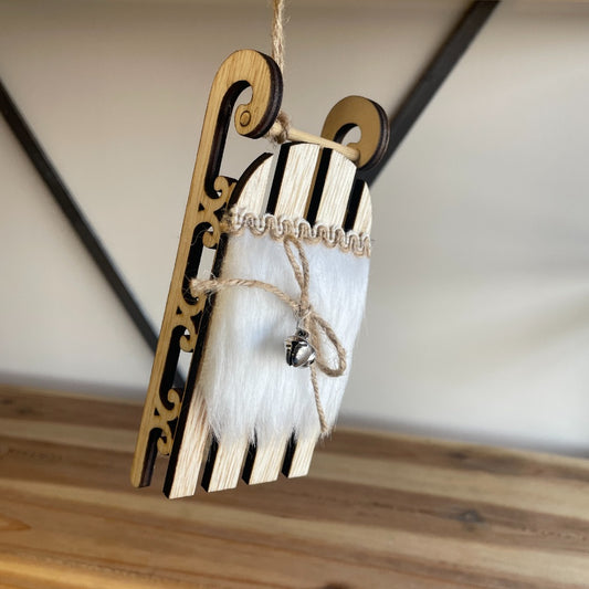 Wooden Hanging Sledge Decoration