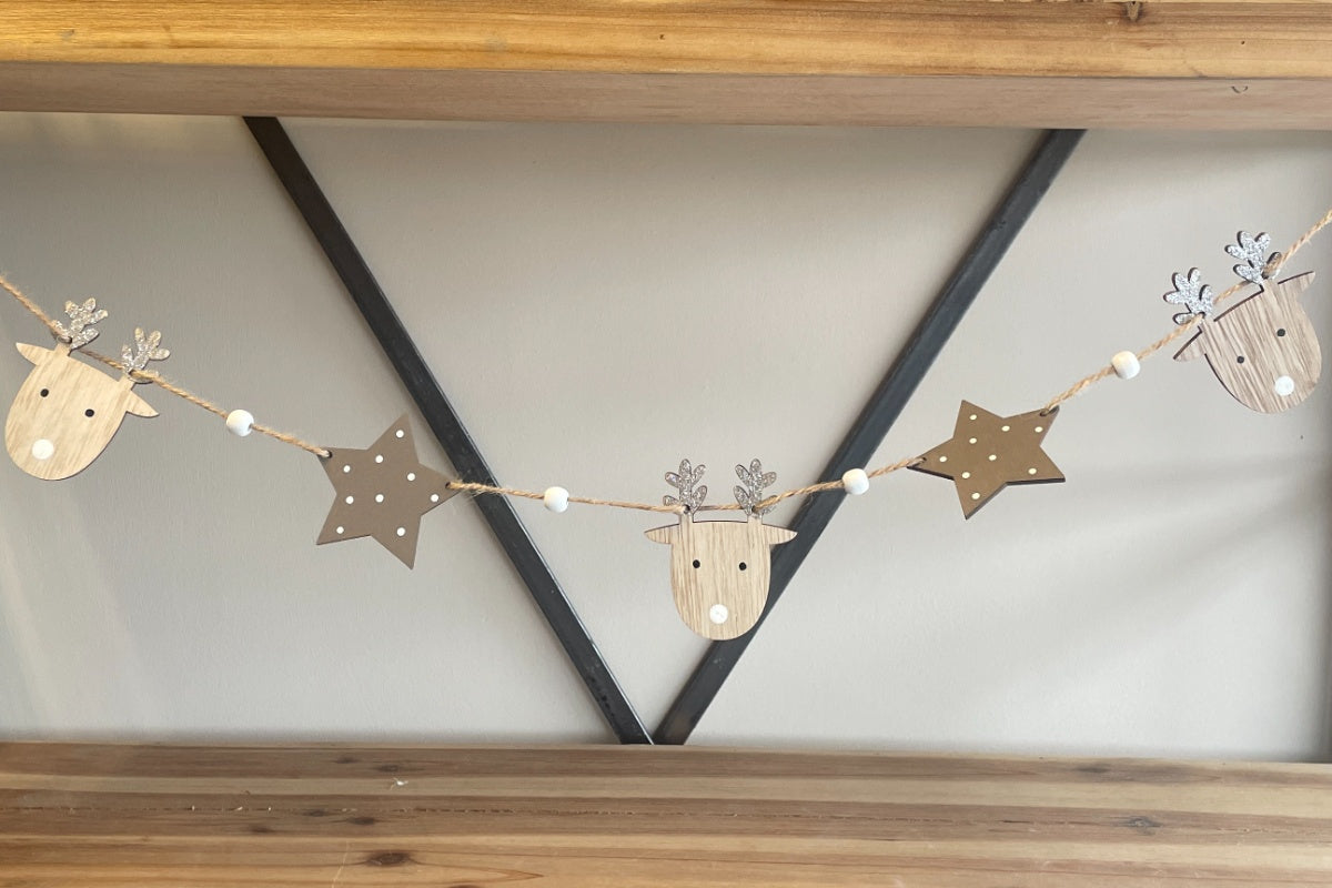 Wooden Reindeer Bunting - 2 styles available