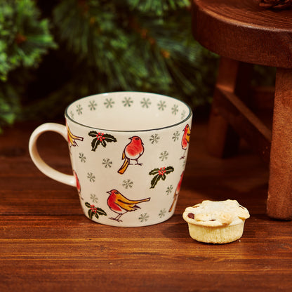 Christmas Robin & Holly Mug