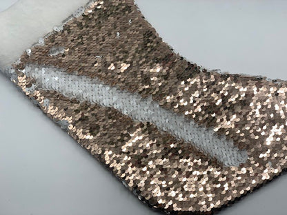 Rose Gold Magic Sequin Christmas Stocking