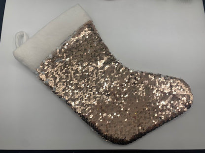 Rose Gold Magic Sequin Christmas Stocking