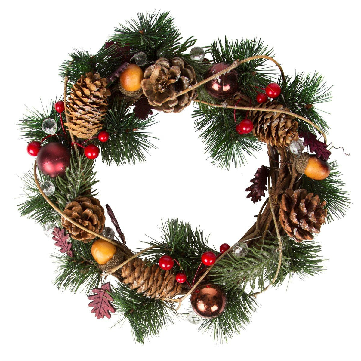 Merry Berry wreath with pinecones