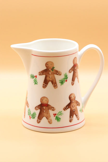 Bone China Jug - Gingerbread Men/Plum Pudding - Various Sizes Available