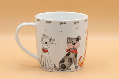 Cartoon Dog & Cat Themed Mug