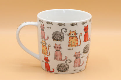 Cartoon Dog & Cat Themed Mug