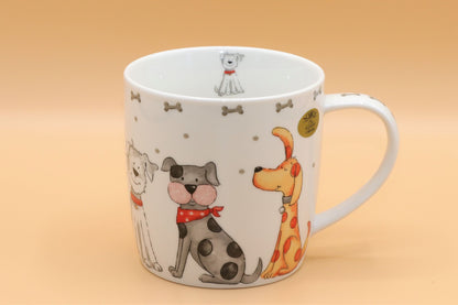 Cartoon Dog & Cat Themed Mug