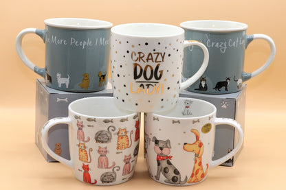 Cartoon Dog & Cat Themed Mug