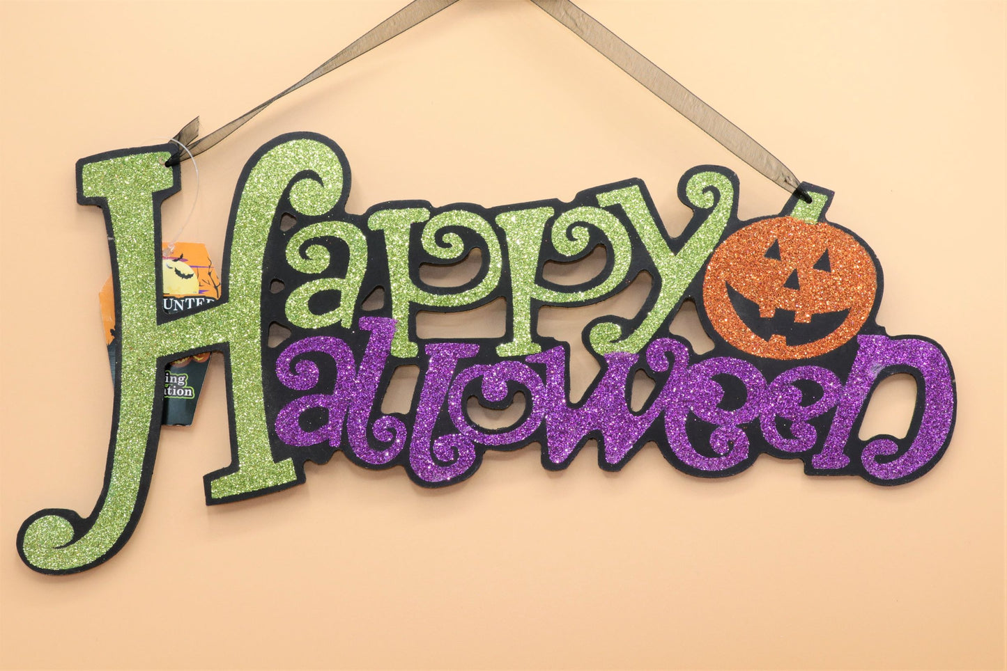 Hanging Glittery Halloween Signs - 3 available