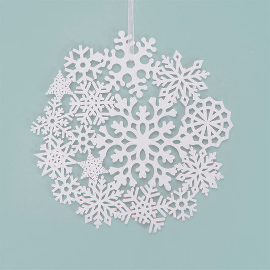 Winter white snowflake hanging decoration