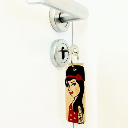 Handmade Chunky Wooden Keyring