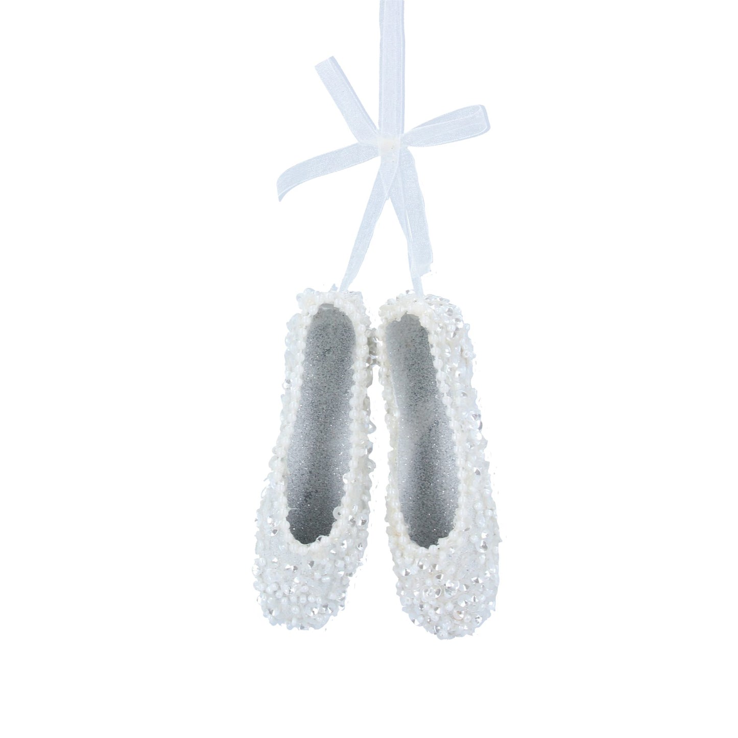 White Beaded Ballet Shoes Tree Decoration