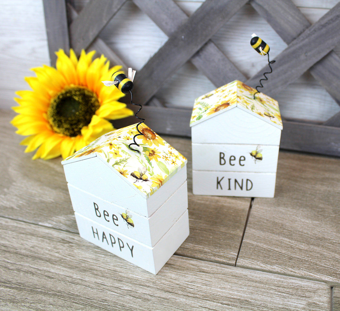 Bee Hive Wooden Block - 2 gorgeous designs available