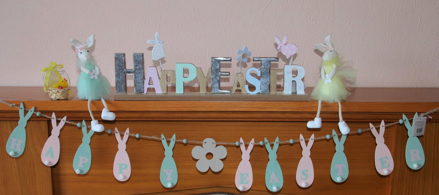 Wooden Easter Bunting
