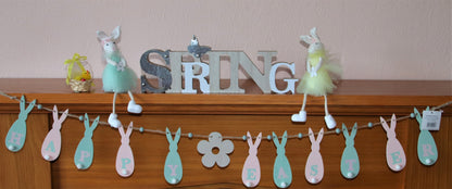 Wooden Easter Bunting