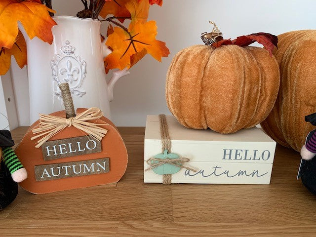 Orange Velvet Pumpkins - 2 sizes available