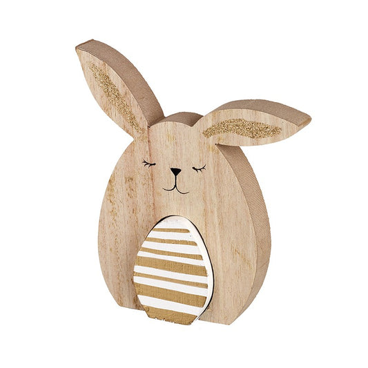 Wooden Easter Bunny with Egg