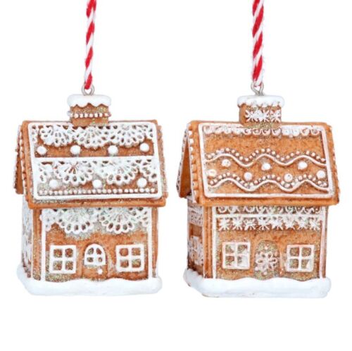 Pair of Gingerbread 'Iced' Christmas Houses