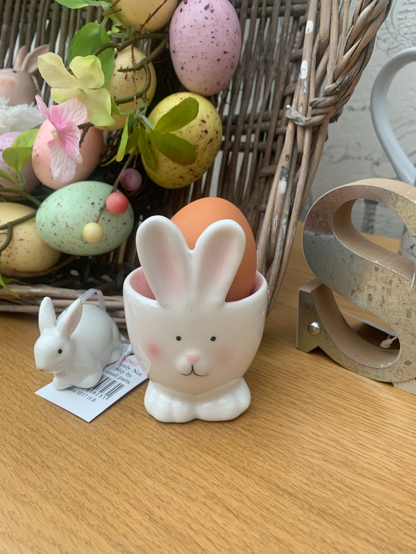 White Bunny Ceramic Egg Cup