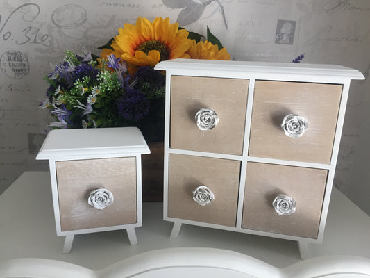 4 drawer cabinet with rose handles