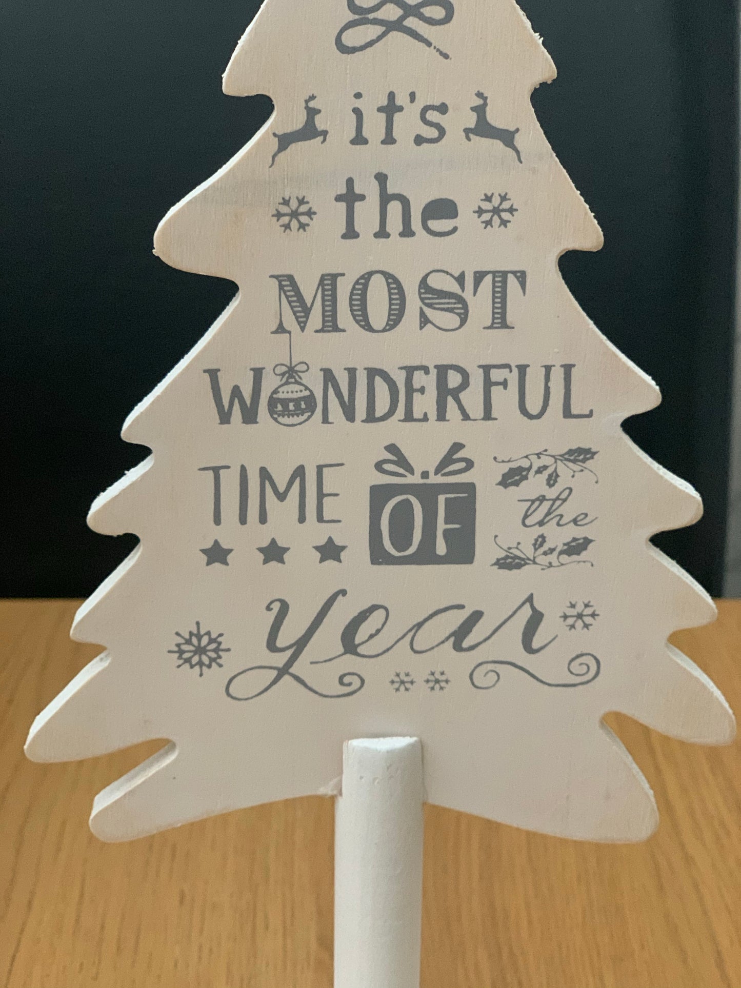 White Wooden Small Christmas Tree