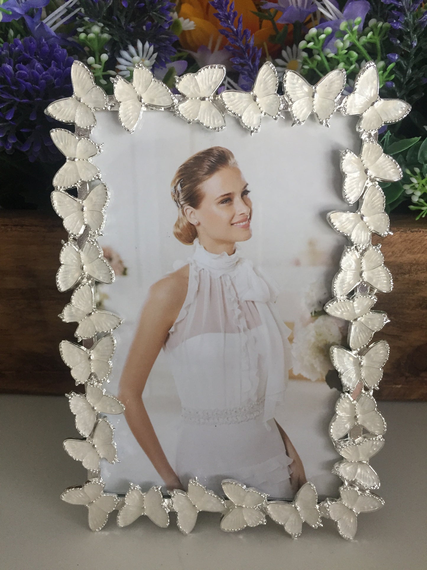 Cream Butterfly Photo Frame 2 sizes available