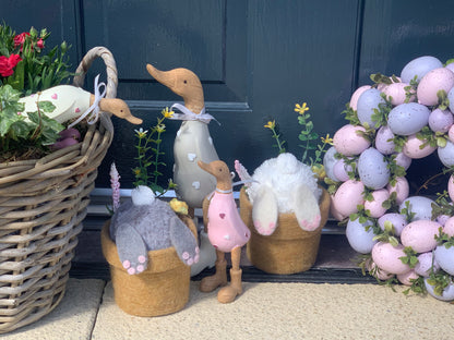 'Bunny Bums' In Flower Pot Easter Decoration