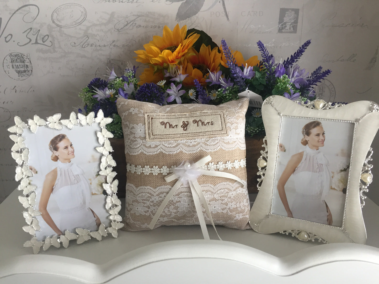 Cream Butterfly Photo Frame 2 sizes available