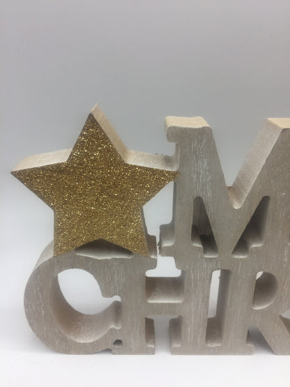 Merry Christmas Wooden Standing Words - 2 designs available