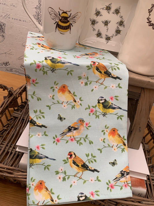Birds & Blossom Tea Towel