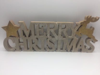 Merry Christmas Wooden Standing Words - 2 designs available